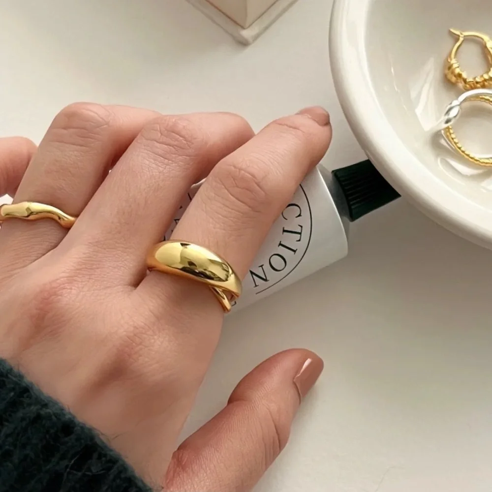 Gold layered ring, gold dome ring, stacking gold ring, statement gold ring